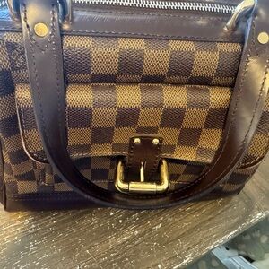 Louis Vuitton Brown and Black Satchel with Checkered Pattern